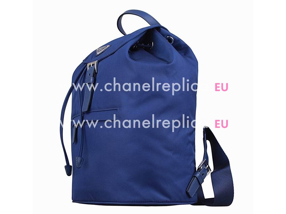 Prada Classic Triangle Logo Nylon Backpack Deep Blue PR54308