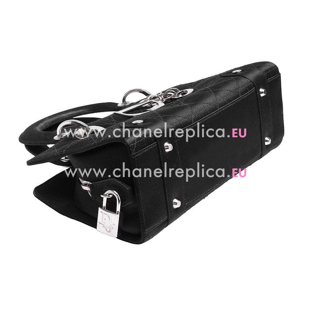 Christian Dior Chamois Leather Medium Handbags Black DB869931
