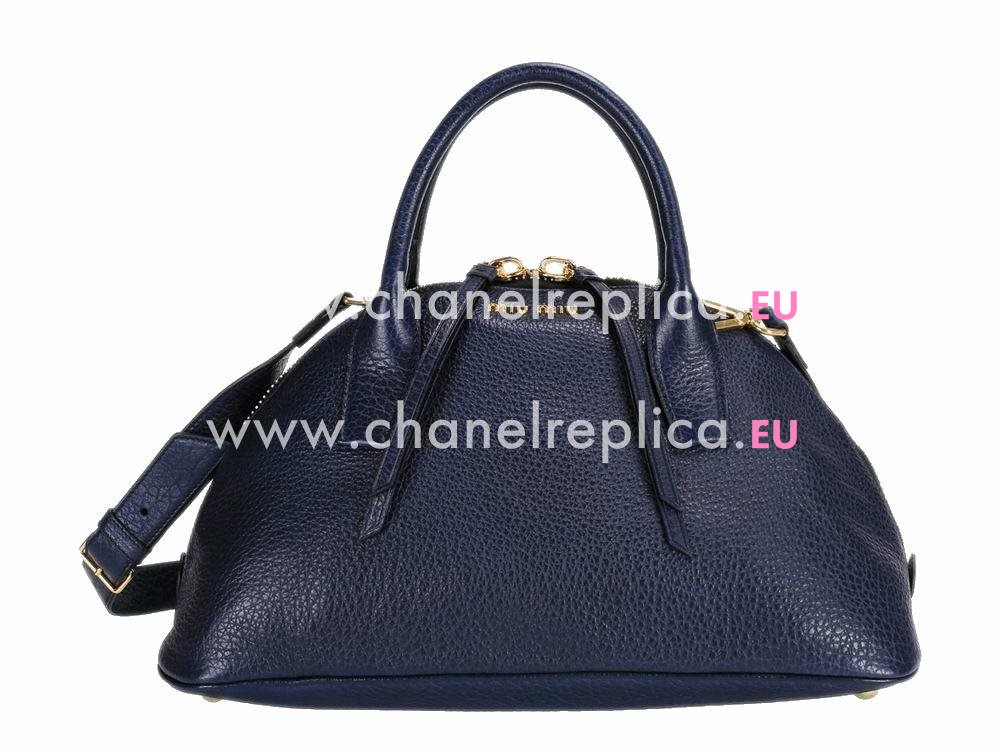 Miu Miu Madras Goat Skin Handbag Deep Blue MU5391