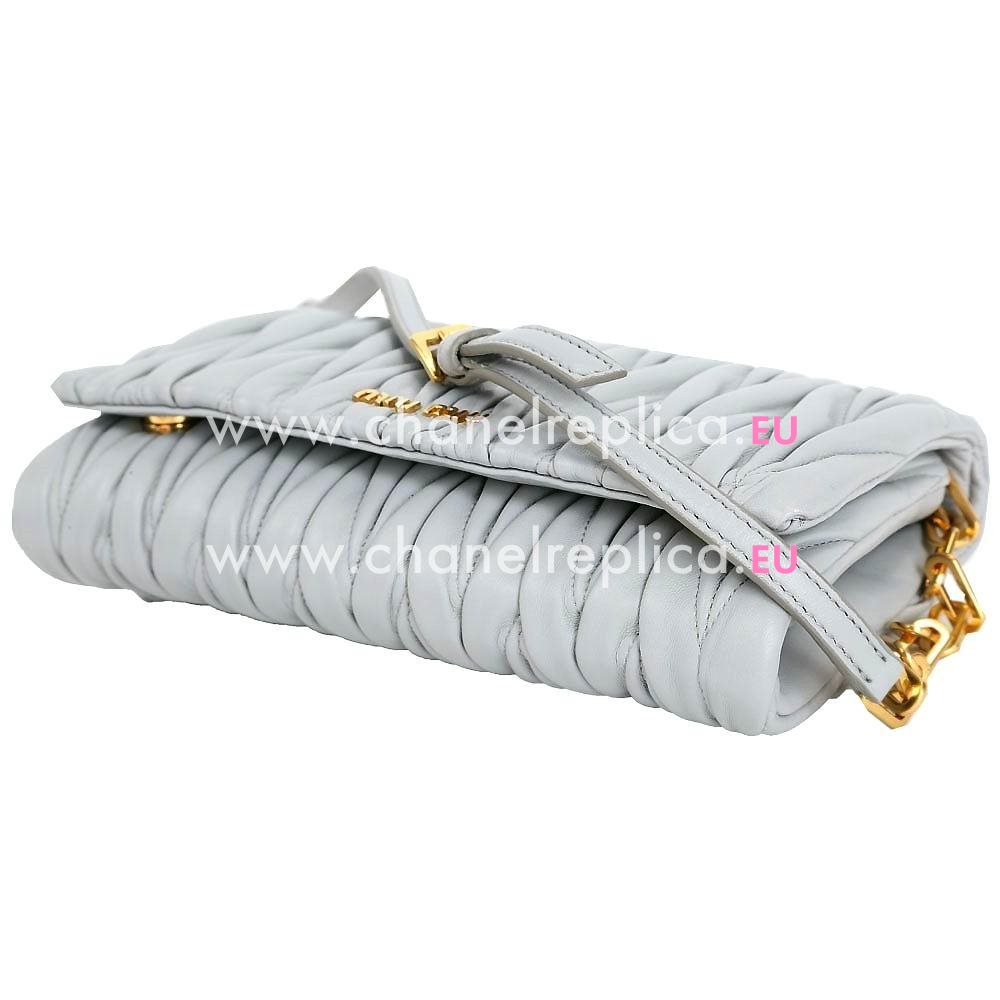 Miu Miu Matelasse Nappa Mini Dinner Shoulder Bag In Light Gray M7021308