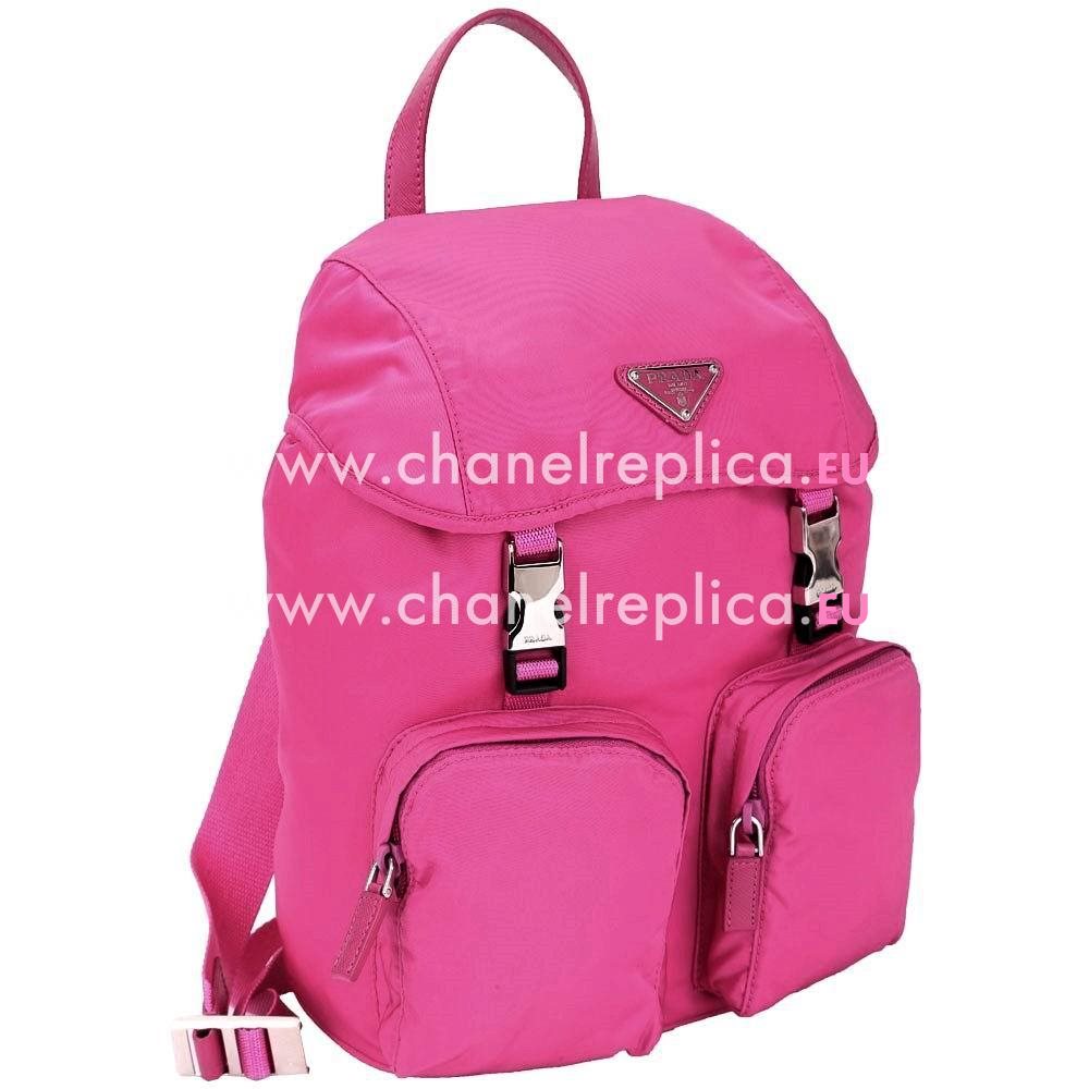 Prada Triangle Logo Nylon Backpack Peach Red P7011913