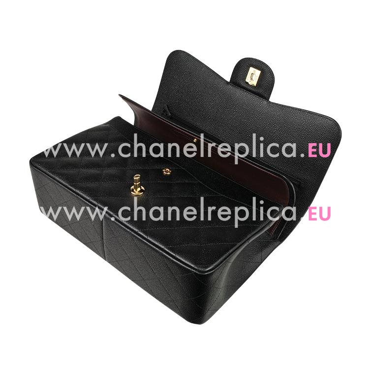 Chanel Caviar Jumbo Double Flap Bag Black(Gold) A58600DG