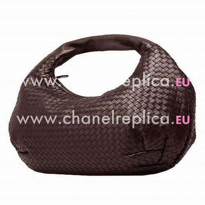 Bottega Veneta Classic Intrecciato Nappa Weave Falcate Shoulder Bag In Coffee B5153155