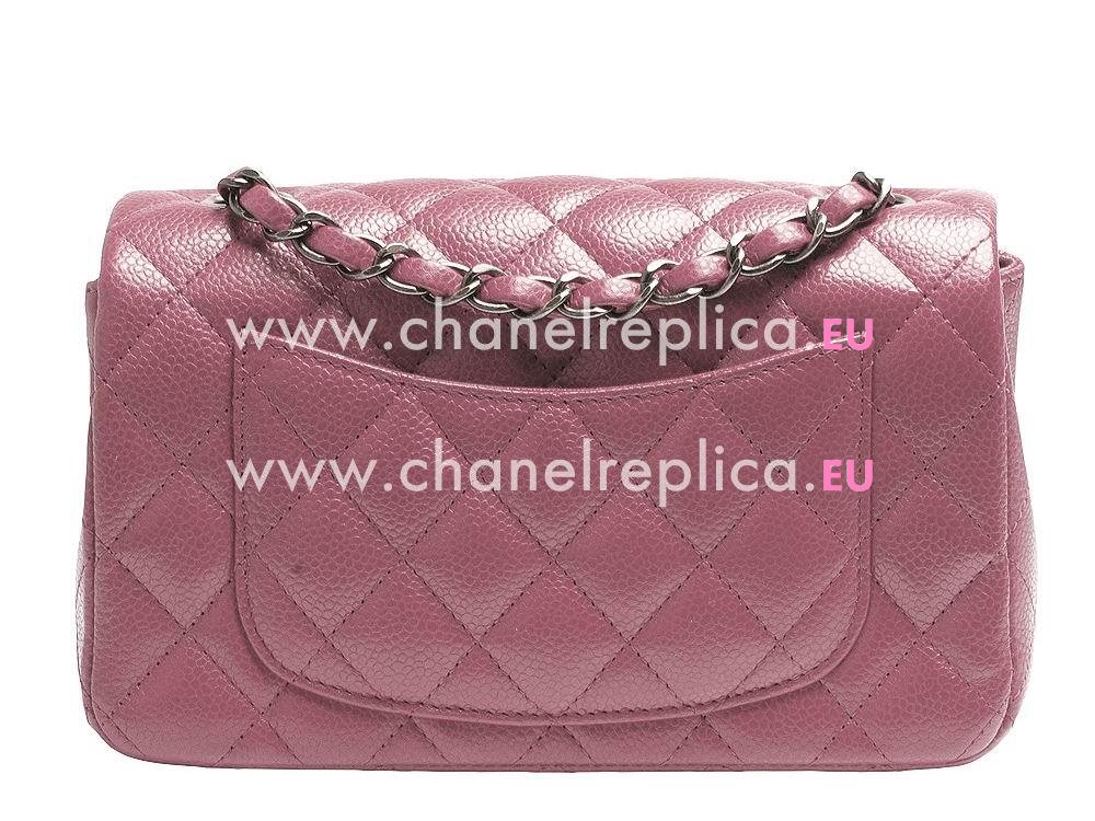 Chanel Caviar Mini Classic Flap Bag Purple Anti-silver A69900C-PIN-PINKPU