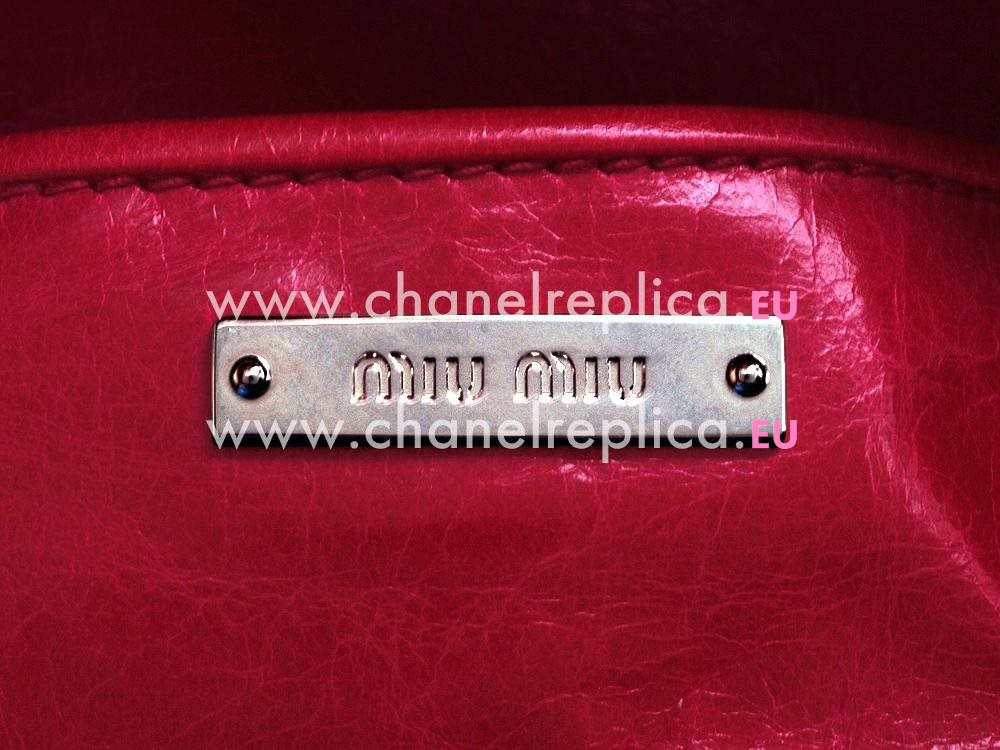 Miu Miu Vitello Lux Calfskin Bow Bag Peach Red MU5551