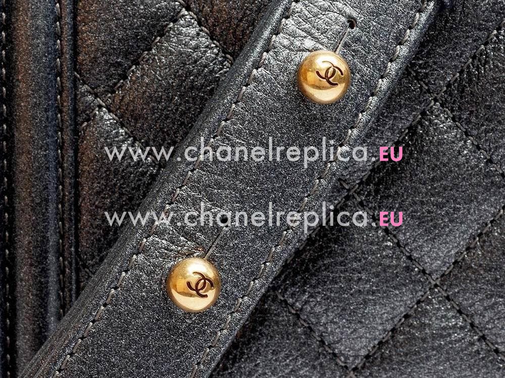 Chanel Caviar Reissue 28cm Boy Bag Gold Iron Blue-gray A56802