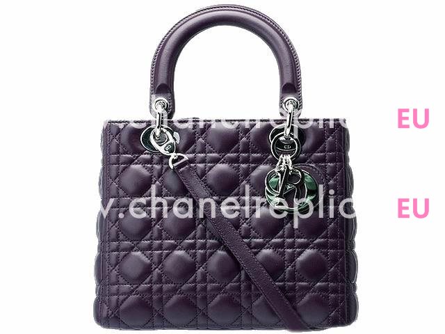 Dior Lady Dior Cannage Lambskin In Purple D2679