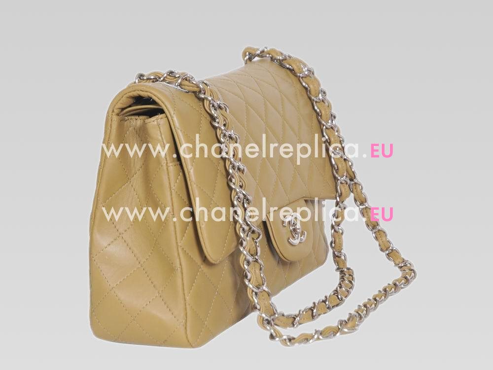 Chanel Lambskin Jumbo Double Flap Bag Khaki(Silver) A58600KAS