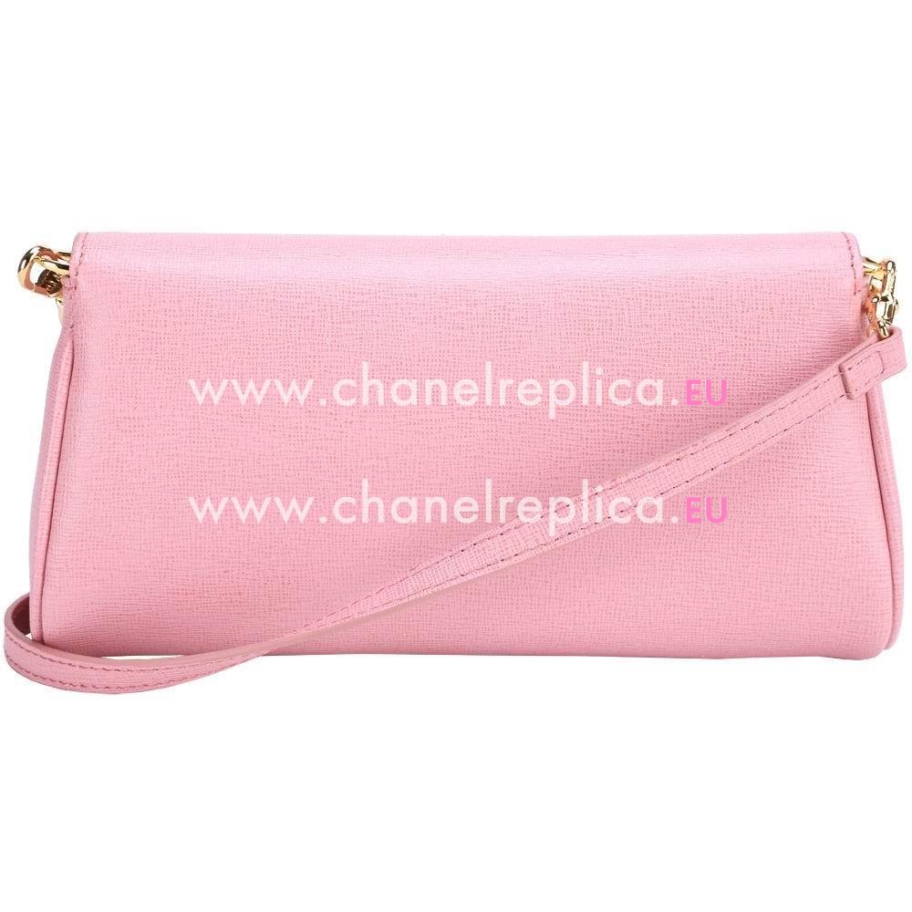 FENDI Calfskin Dinner Handle/Shoulder Bag Pink F5789780