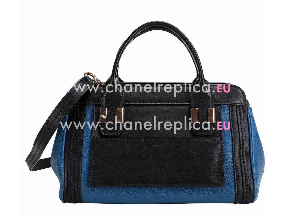 Chloe Small Alice Calfskin Hand Bag In Black /Blue C5136472