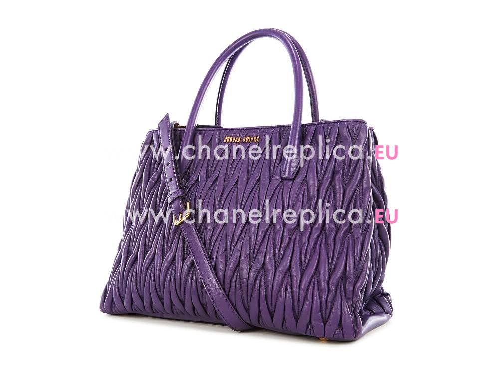 Miu Miu Matelasse Lux Nappa Leather Large Bag In Purple RN941M