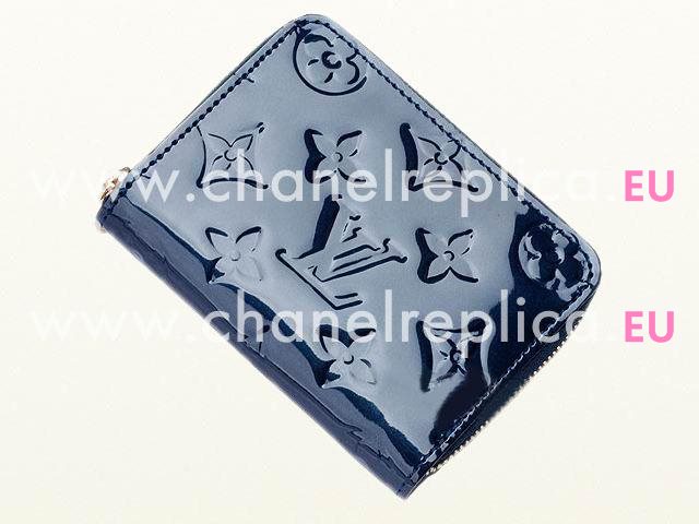 Louis Vuitton 2012 Monogram Vernis Zippy Wallet Blue M93663