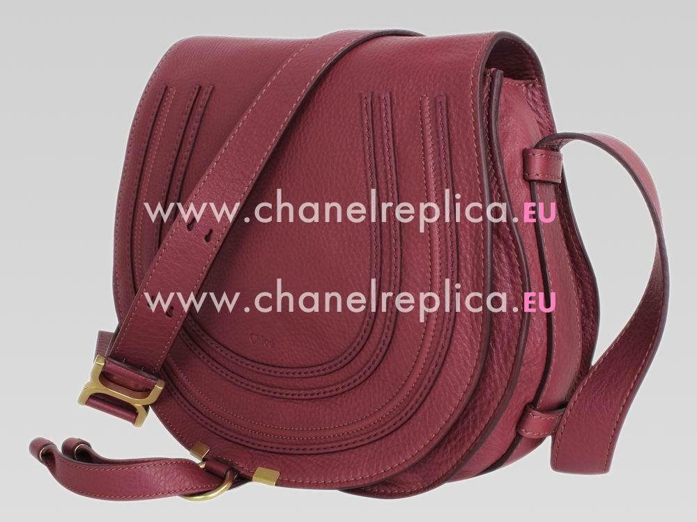 CHLOE Large Marcie Calfskin Crossbody Bag Rougeberry C472155