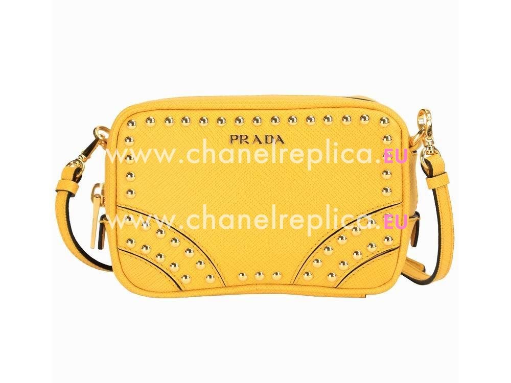 Prada Borchie Relievo Logo Calfskin Bag Yellow PR1BN54635