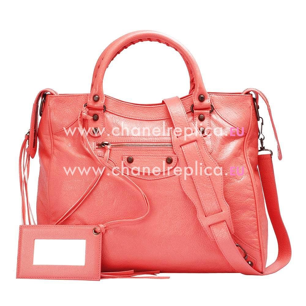 Balenciage Velo Lambskin Aged Brass hardware Bag Pink B2055099