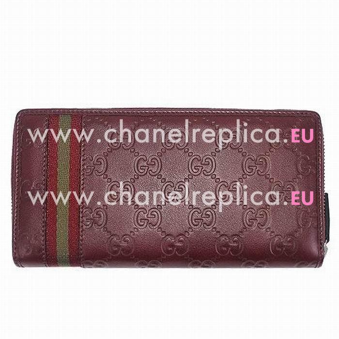 Gucci Guccissima Calfskin Wallets In Coffee Red G5051633