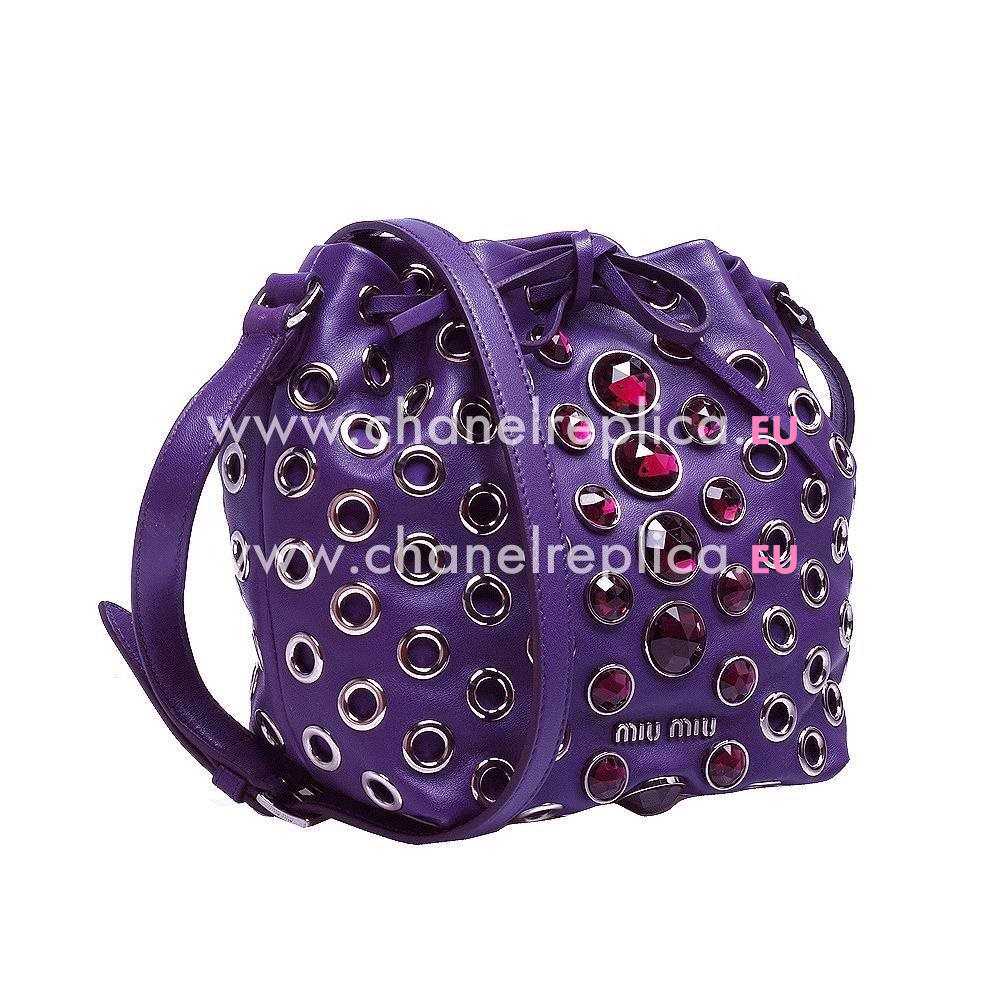 Miu Miu Nappa Vele Goatskin Shoulder Bag Purple MM6111821