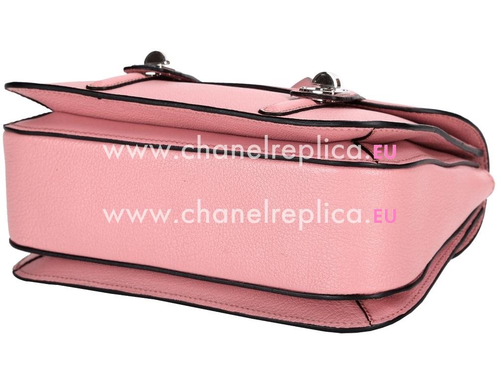 Miu Miu Madras Pink Textured Leather Handbag In Pink RN1068