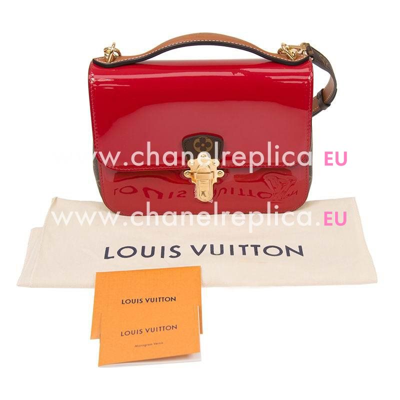 Louis Vuitton Scarlet Smooth Patent Cowhide Cherrywood BB Scarlet M52686