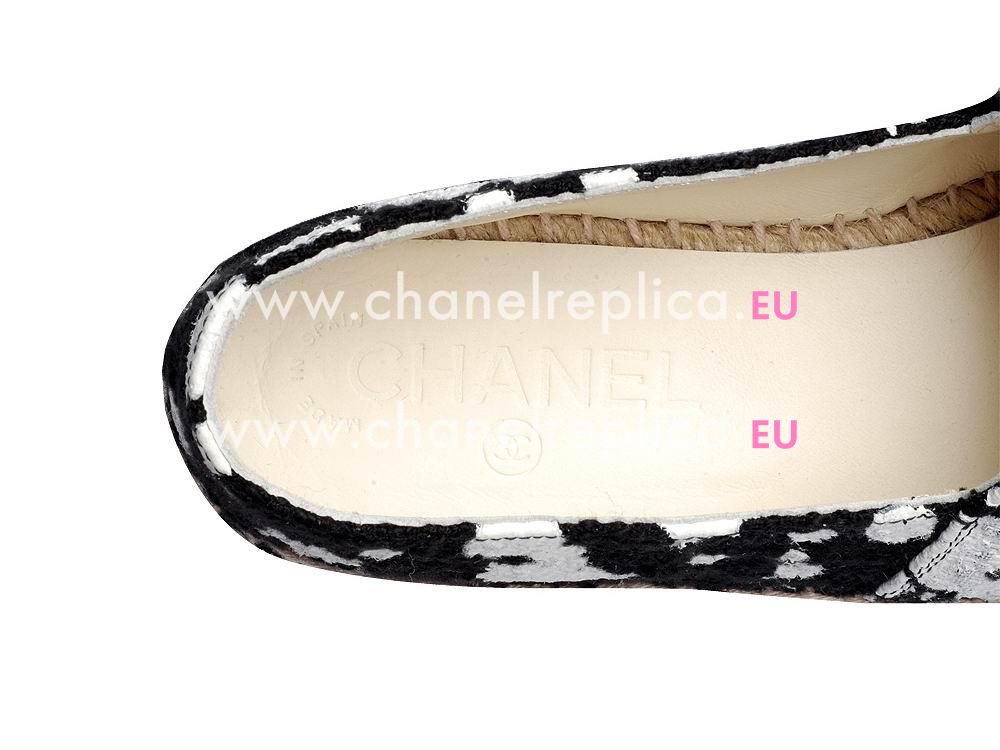 CHANEL CC Espadrilles Penelope Shoes Splash-ink Black/White G30898