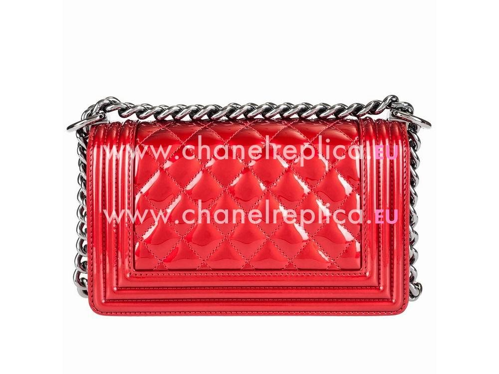 Chanel Boy Collection Patent Leather Mini Size Bag Red A67086