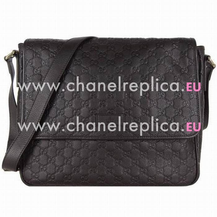 Gucci Messener Classic GG Calfskin Leather Shoulder Bag In Dark Coffee G5941141