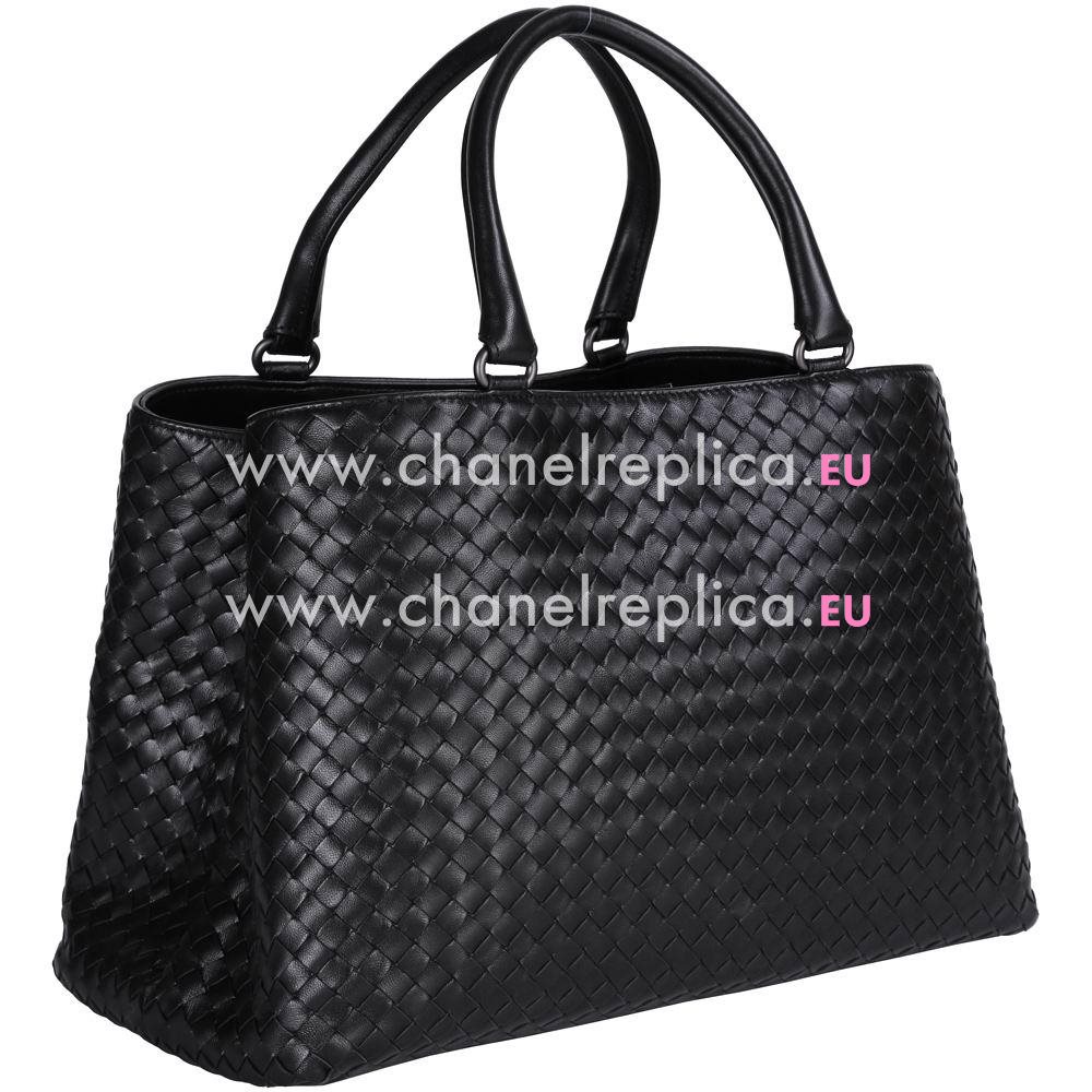 Bottega Veneta Intrecciato Nappa Leather Woven HandBag Black B5835575