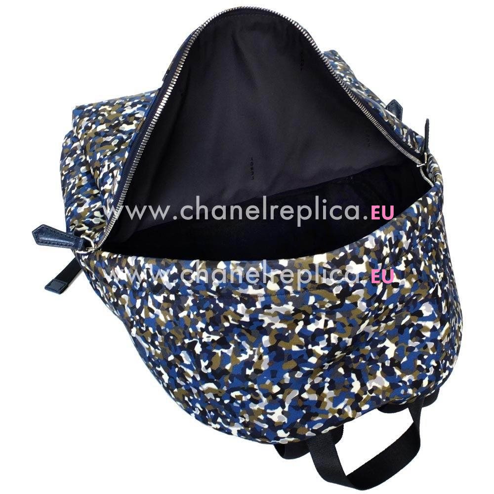 Fendi Monster Nylon Backpack Gray/Blue F1548695