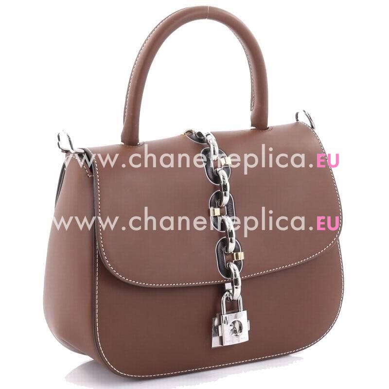 Louis Vuitton Calfskin Exterior Chain It Bag PM Brown M54619