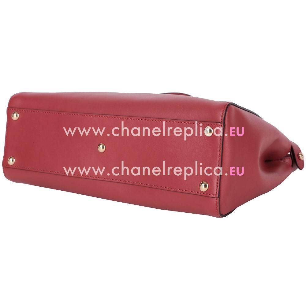 Fendi Classic Regular Peekaboo Calfskin Handle/Shoulder Bag Red F6120715