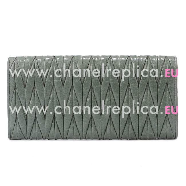 Miu Miu Matelassé Nappa Wallet In Turkey Green MM5199171