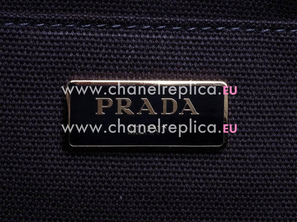 Prada Denim Canapa Stampata Triangle Logo Small Bag Brown BN58890