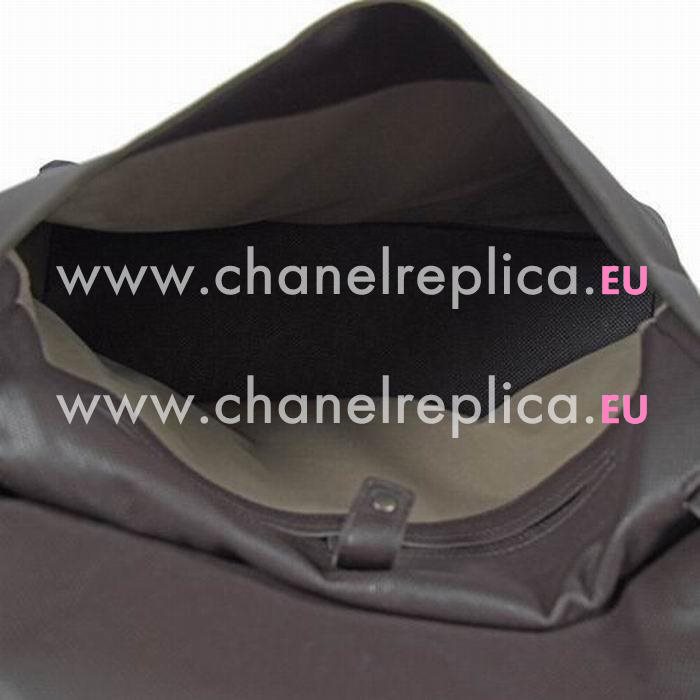 Bottega Veneta Classic PVC Woven Shoulder Bag Deep Coffee BV7061505
