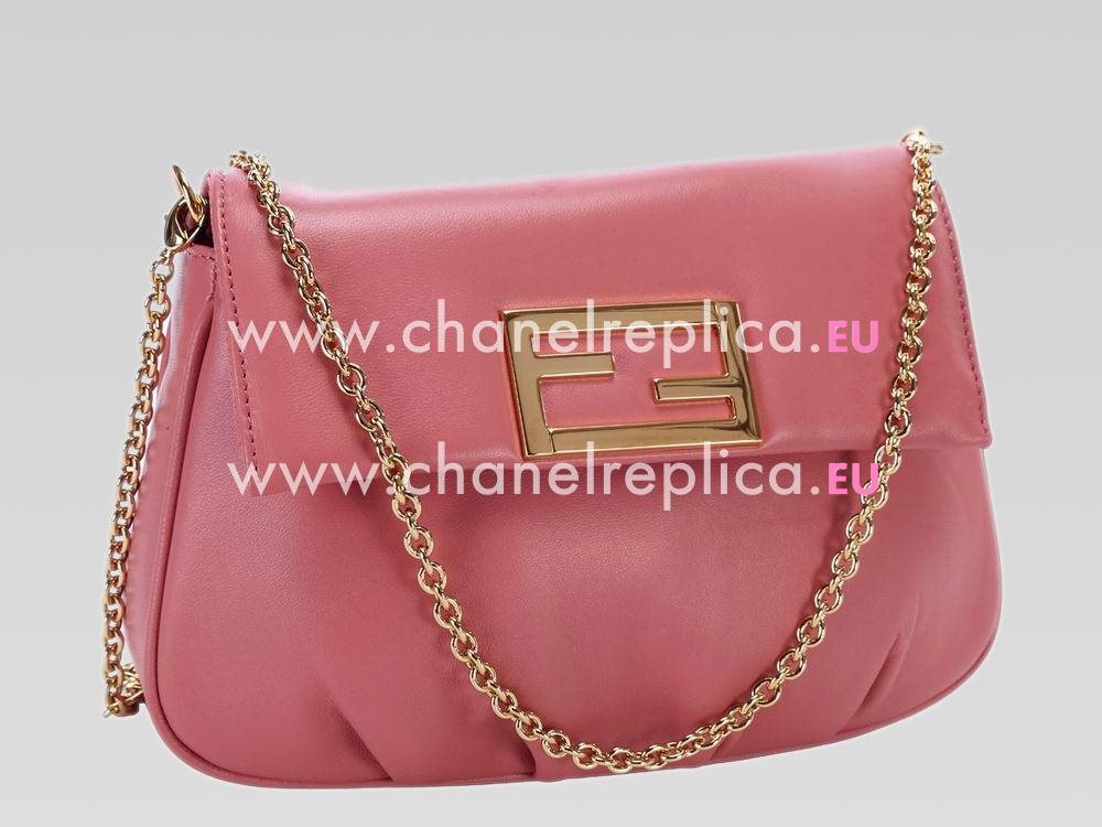 FENDI Mia Napa Lambskin Mini Chain Bag Pink F461646