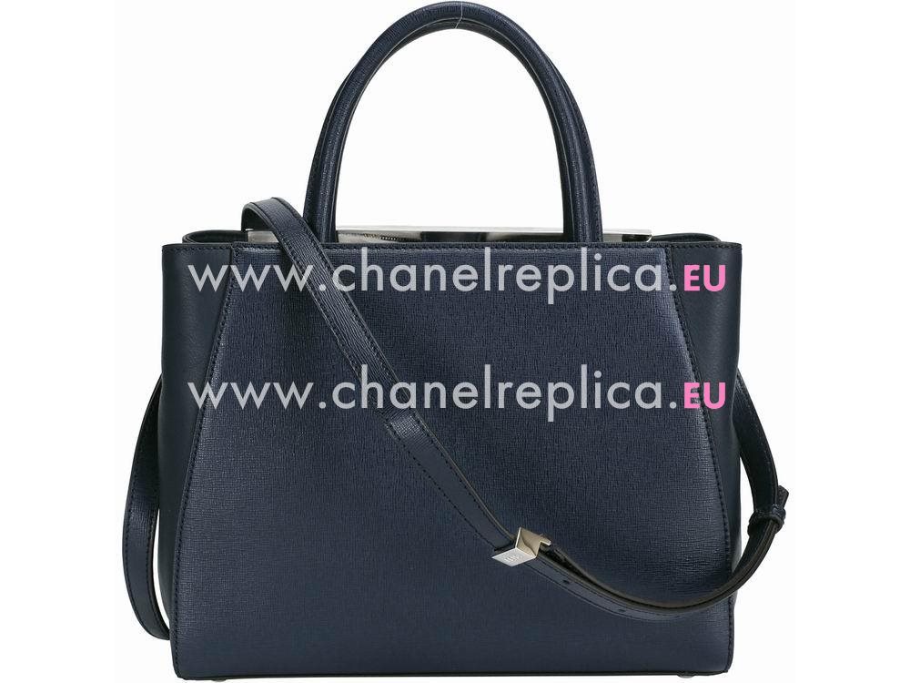 Fendi Petite 2Jours Cowhide Hand/shouldbag Deep Blue F508258