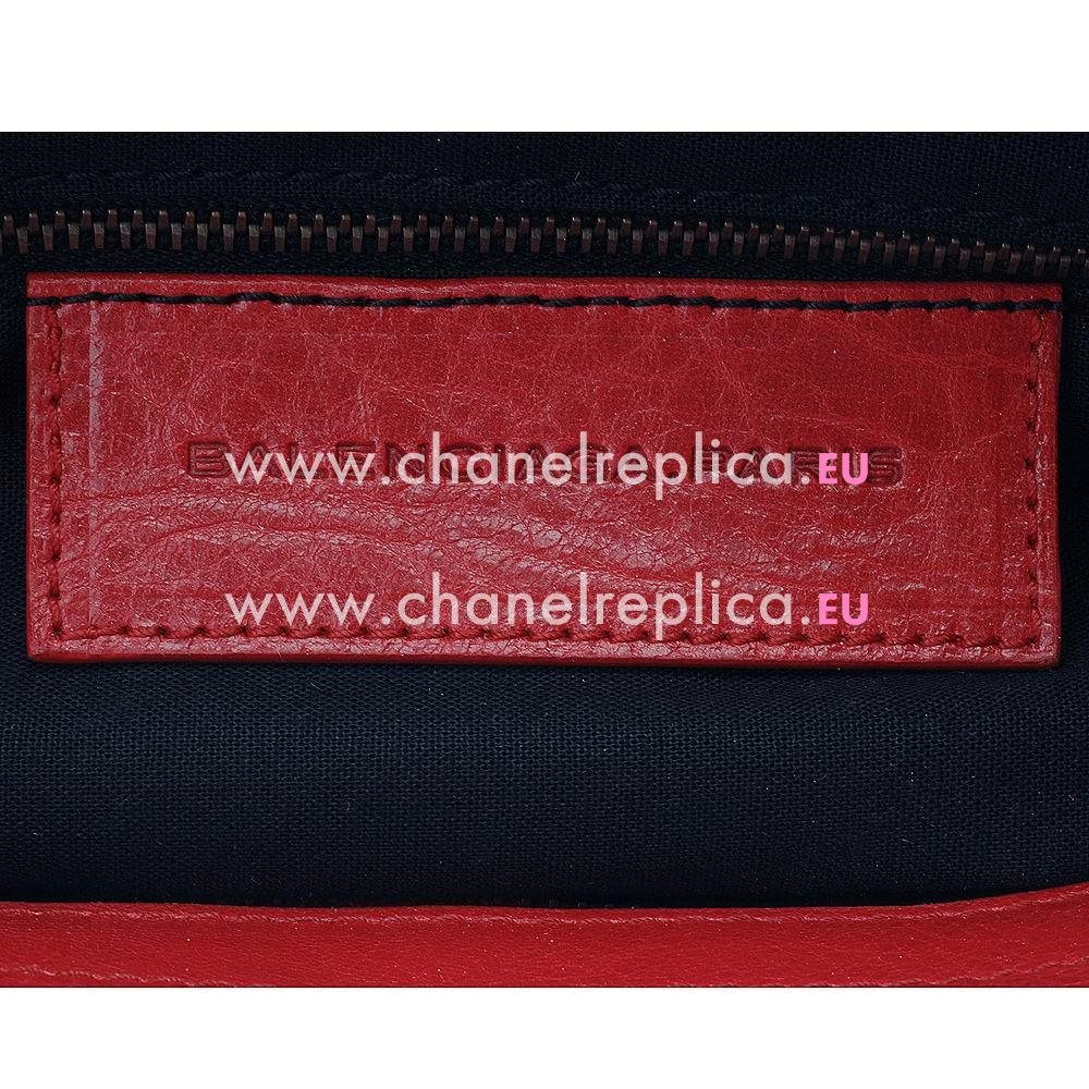 Balenciage Part Time Lambskin Aged Brass hardware Bag Poppy Red B4545117