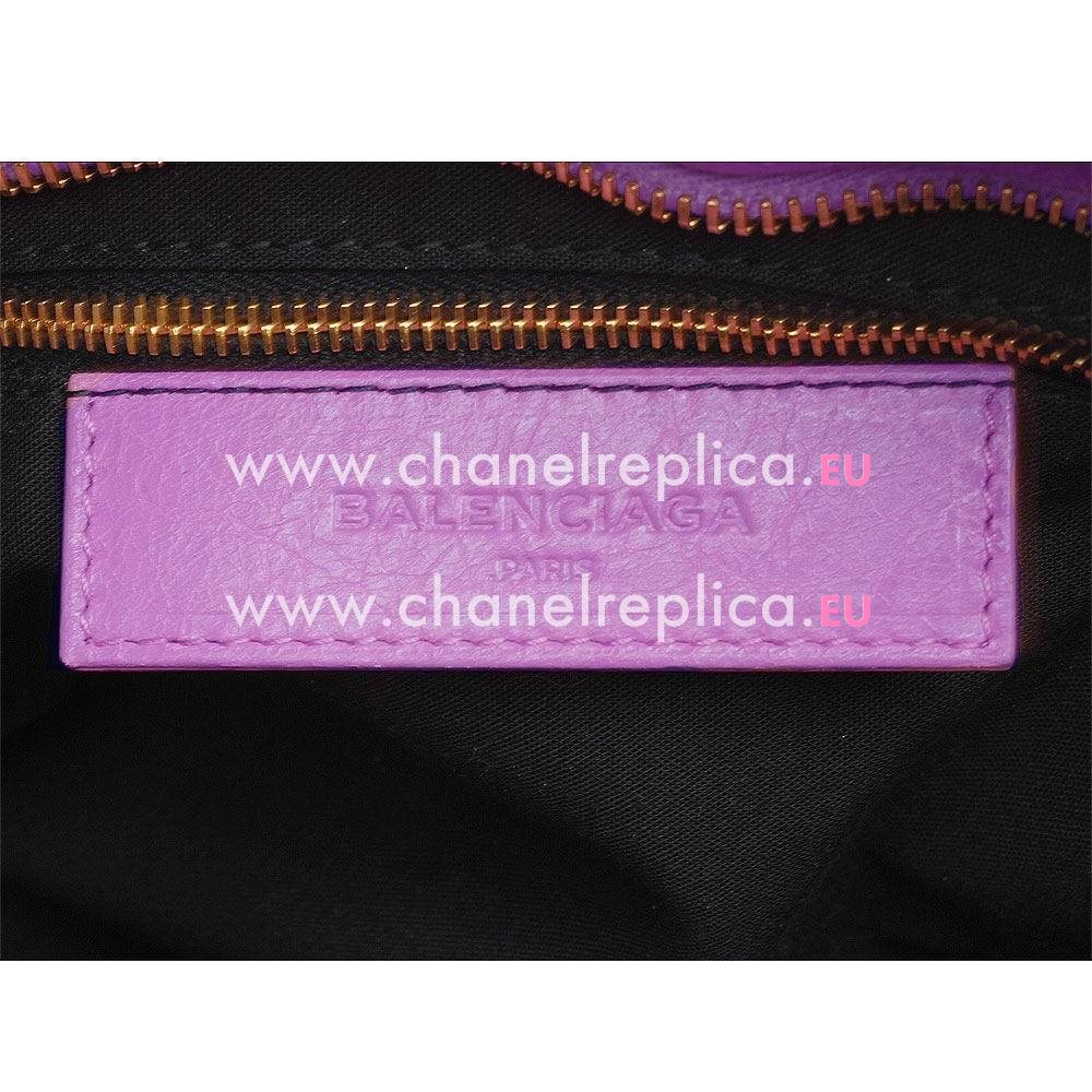 Balenciage City Lambskin Gold hardware Classic Bag Blueberry Purple B2055015