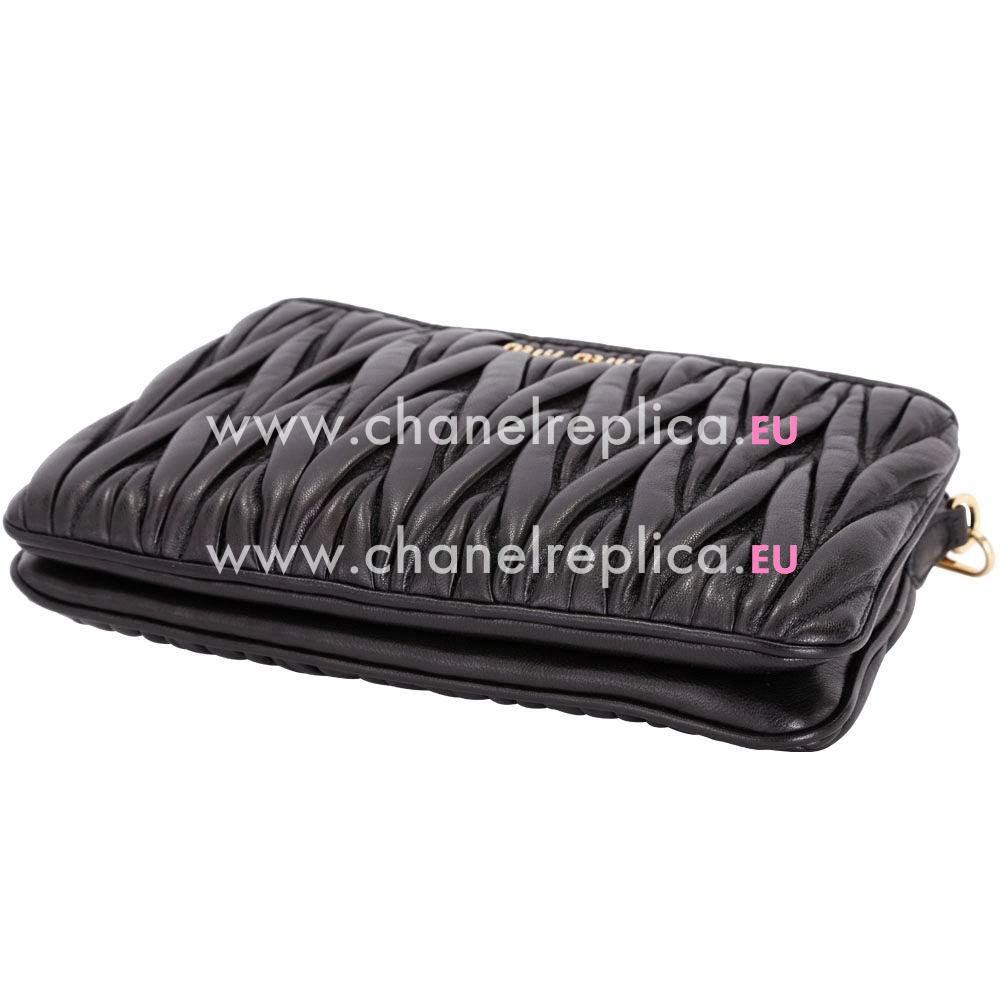 Miu Miu Matelasse Wrinkle Nappa Shoulder Bag Black M7042612