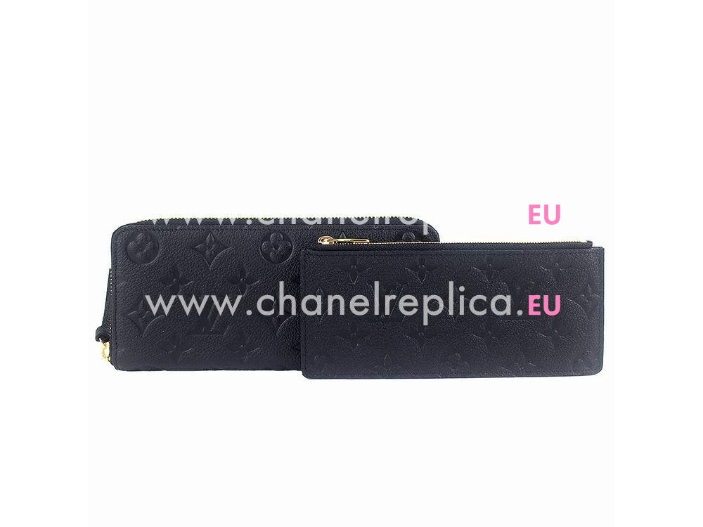 Louis Vuitton Monogram Empreinte Clemence Wallet Noir M60171