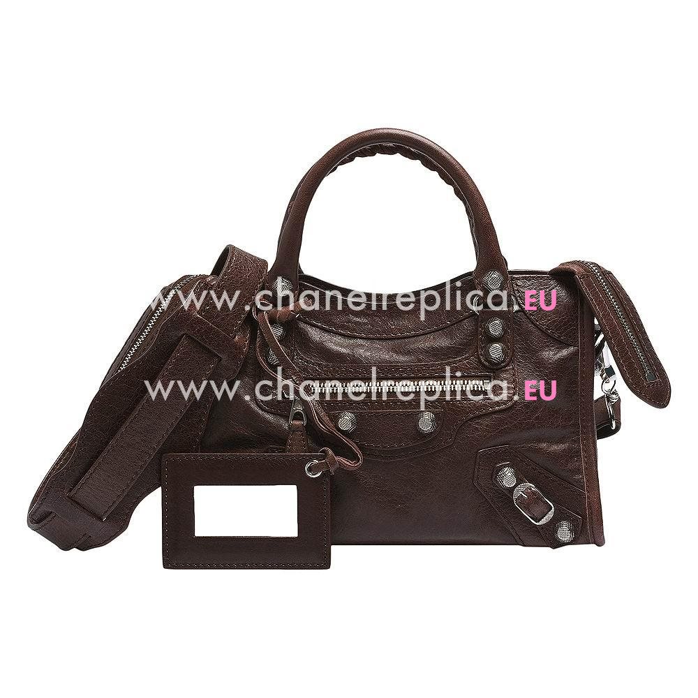 Balenciage City Lambskin Gold hardware Classic Mini Bag Coffee B2055049