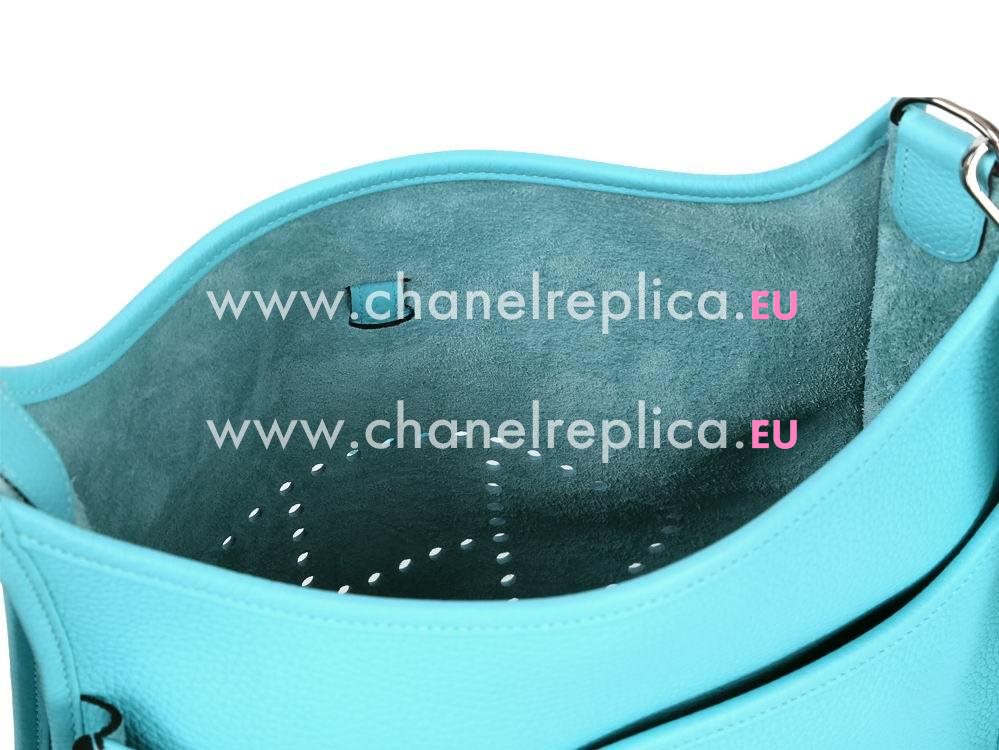 Hermes Evelyne Aqua Green Clemence Palladium Hardware Shoulder Bag H056275CT