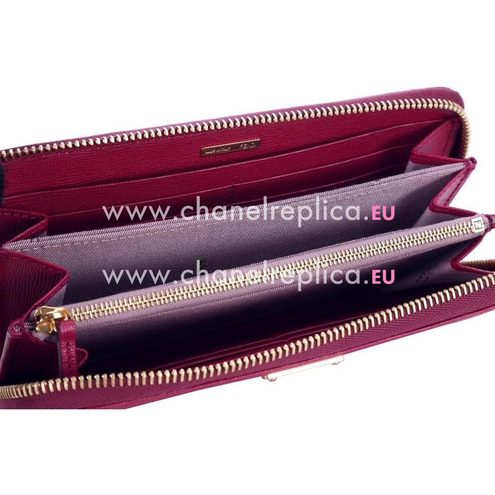 FENDI Calfskin Wallets Bag Purple Red F4560464