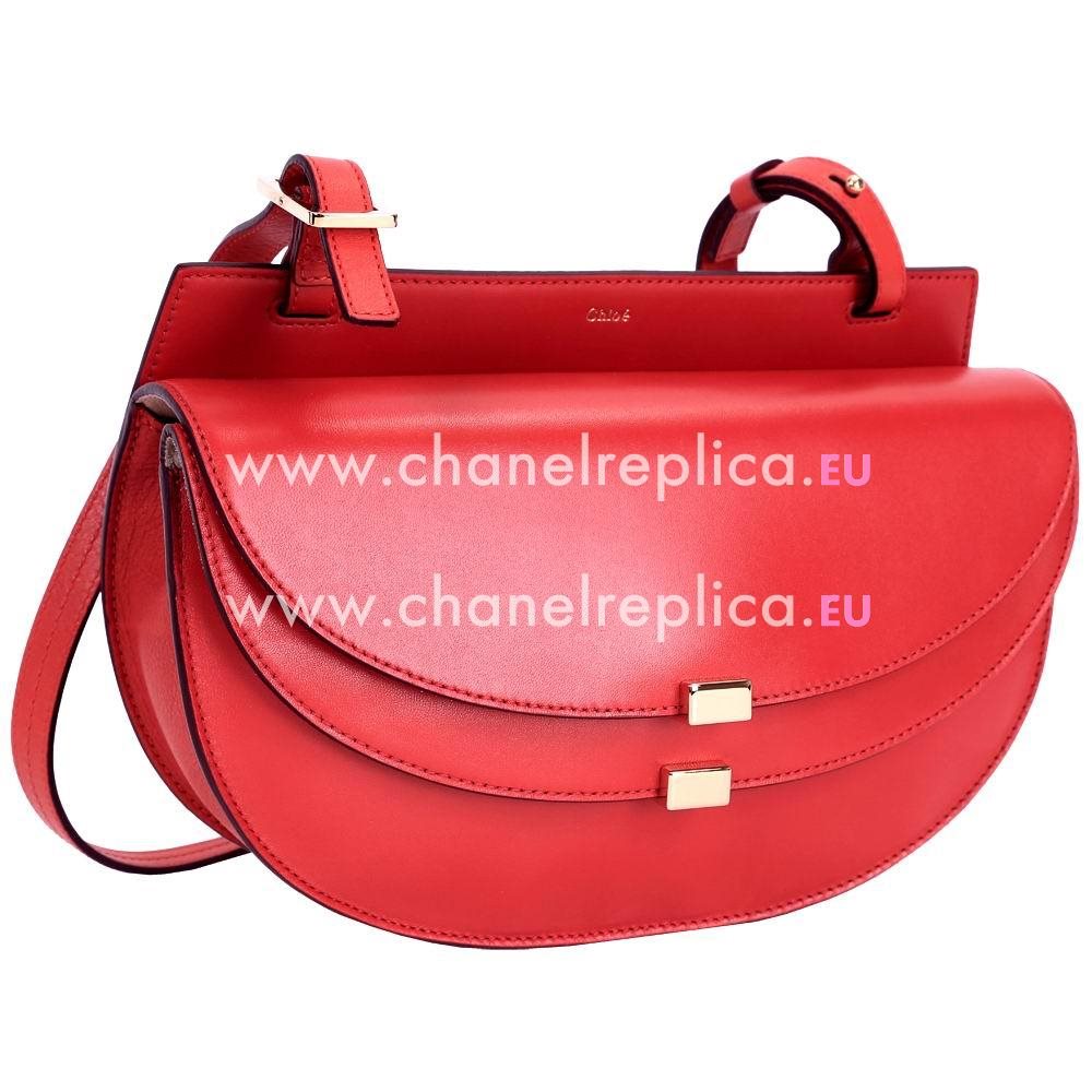 Chloe Georgia Calfskin/Lambskin/Chamois Bag In Red C5699886