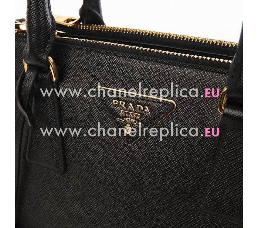 Prada Saffiano Triangle Logo Small Handbag Black PBN2316