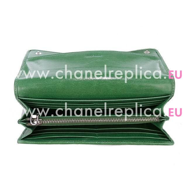 Miu Miu Matelassé Nappa Wallet In Green MM5199168