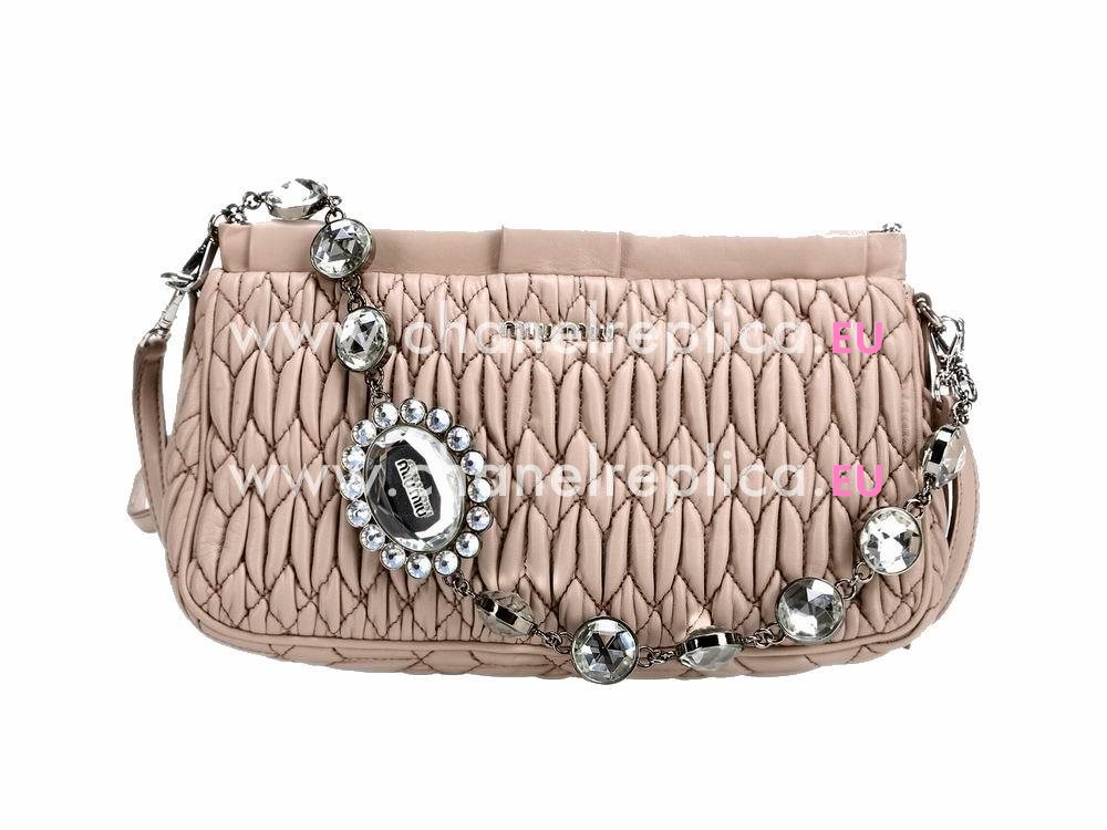 Miu Miu Nappa Crystal Clutch Bag Nude Color RP0235