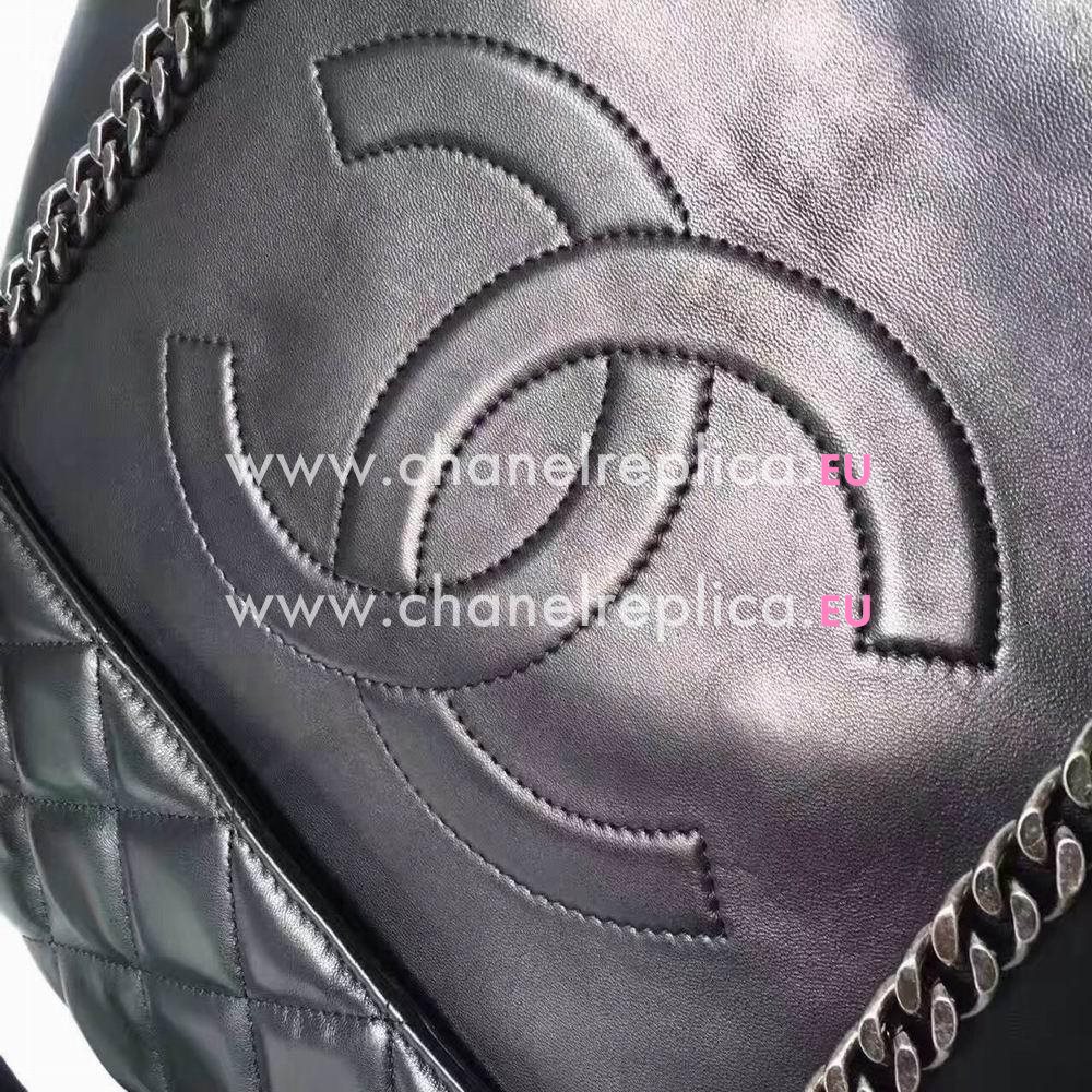 CHANEL Classic CC logo Lambskin Shoulder Bag In Black C7033006