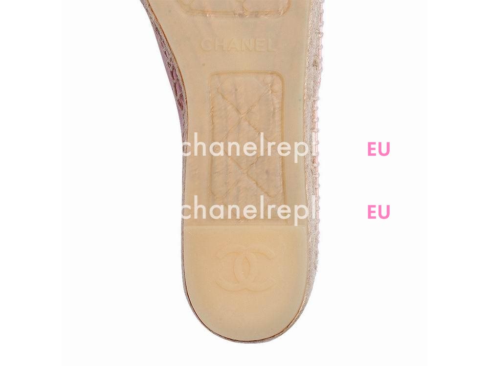 Chanel Lambskin CC Espadrilles Penelope Shoes Pink G29762-PINK