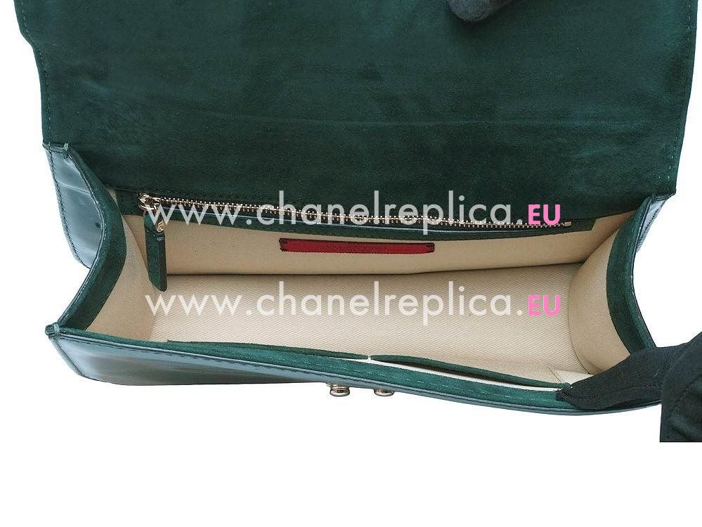 Valentino Glam Lock Patent Medium Bag Green VA58495