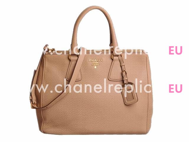 Prada Vit.Daino Caviar Leather Shopping Bag Latte BN2420